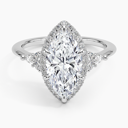 2.25 Karat Marquise Halo Tasarım Tektaş Laboratuvar Pırlanta Yüzük 18K -Amara - Bold Diamonds