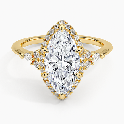 2.25 Karat Marquise Halo Tasarım Tektaş Laboratuvar Pırlanta Yüzük 18K -Amara - Bold Diamonds