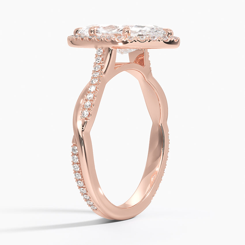 2.25 Karat Marquise Halo Tasarım Tektaş Laboratuvar Pırlanta Yüzük 18K -Diamora - Bold Diamonds
