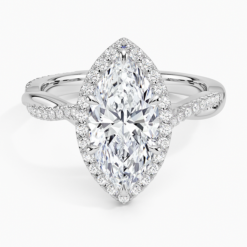 2.25 Karat Marquise Halo Tasarım Tektaş Laboratuvar Pırlanta Yüzük 18K -Diamora - Bold Diamonds