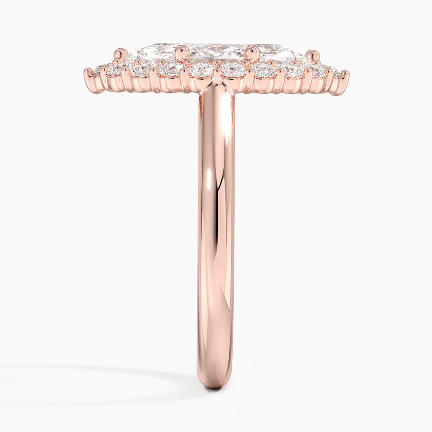 2.25 Karat Marquise Halo Tasarım Tektaş Laboratuvar Pırlanta Yüzük 18K -Illumina - Bold Diamonds