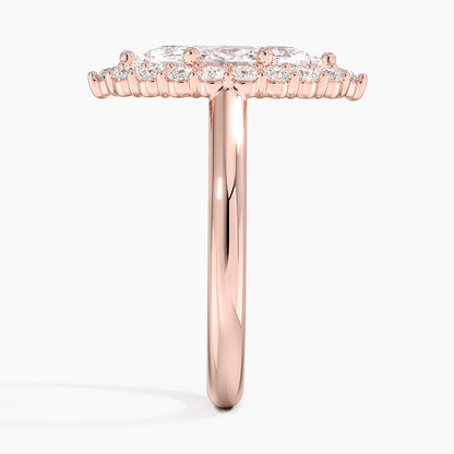 2.25 Karat Marquise Halo Tasarım Tektaş Laboratuvar Pırlanta Yüzük 18K -Illumina - Bold Diamonds