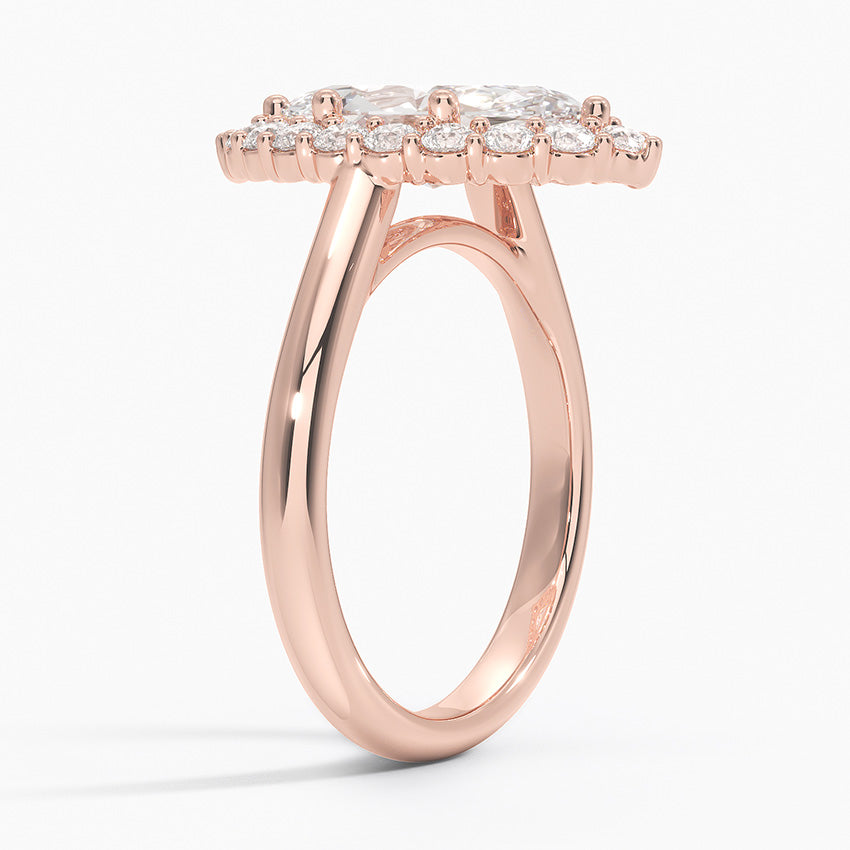 2.25 Karat Marquise Halo Tasarım Tektaş Laboratuvar Pırlanta Yüzük 18K -Illumina - Bold Diamonds