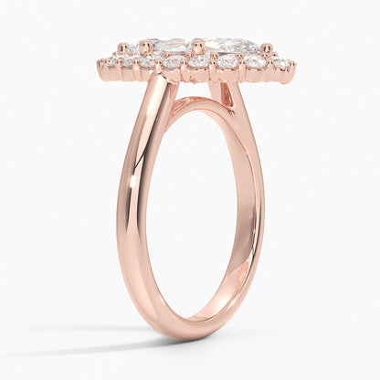 2.25 Karat Marquise Halo Tasarım Tektaş Laboratuvar Pırlanta Yüzük 18K -Illumina - Bold Diamonds