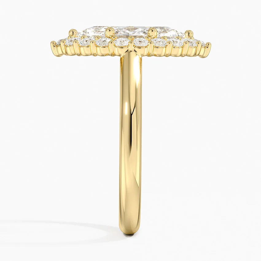 2.25 Karat Marquise Halo Tasarım Tektaş Laboratuvar Pırlanta Yüzük 18K -Illumina - Bold Diamonds
