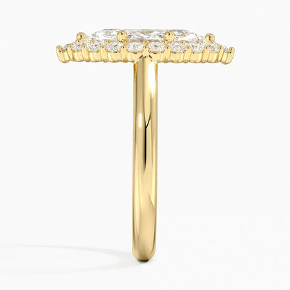 2.25 Karat Marquise Halo Tasarım Tektaş Laboratuvar Pırlanta Yüzük 18K -Illumina - Bold Diamonds