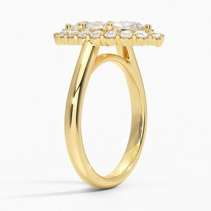 2.25 Karat Marquise Halo Tasarım Tektaş Laboratuvar Pırlanta Yüzük 18K -Illumina - Bold Diamonds