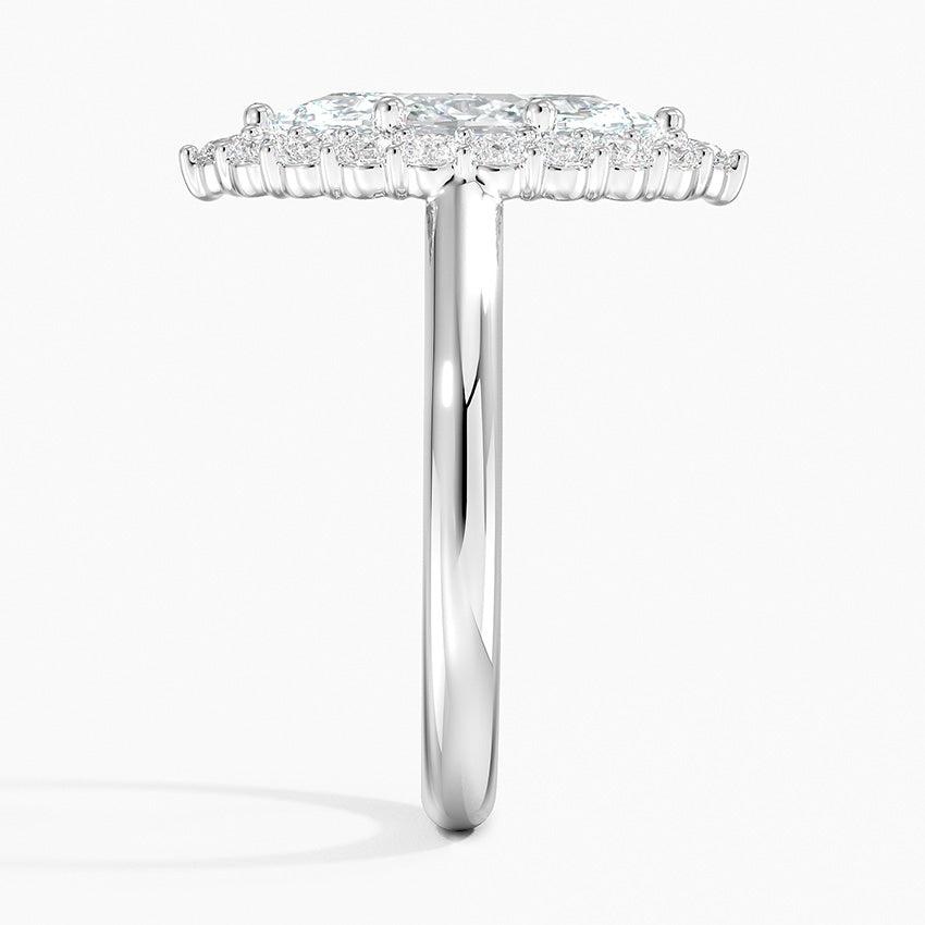2.25 Karat Marquise Halo Tasarım Tektaş Laboratuvar Pırlanta Yüzük 18K -Illumina - Bold Diamonds