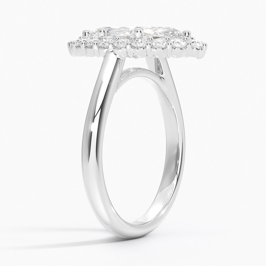 2.25 Karat Marquise Halo Tasarım Tektaş Laboratuvar Pırlanta Yüzük 18K -Illumina - Bold Diamonds