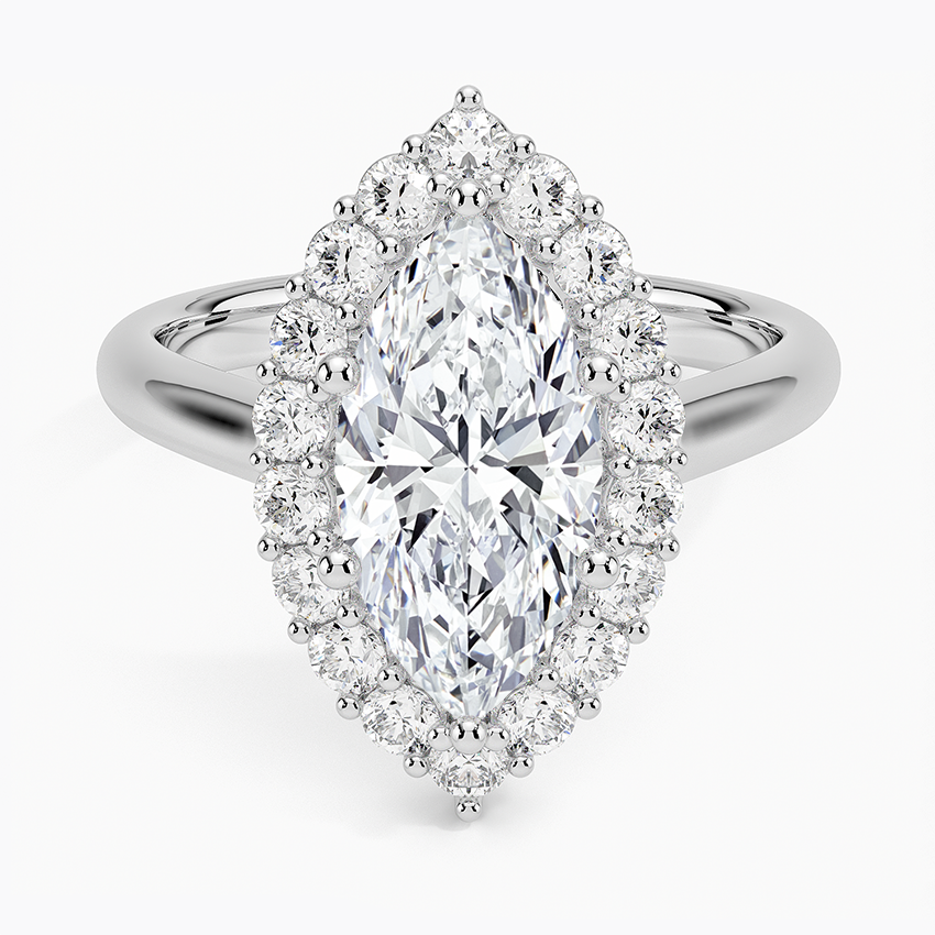 2.25 Karat Marquise Halo Tasarım Tektaş Laboratuvar Pırlanta Yüzük 18K -Illumina - Bold Diamonds