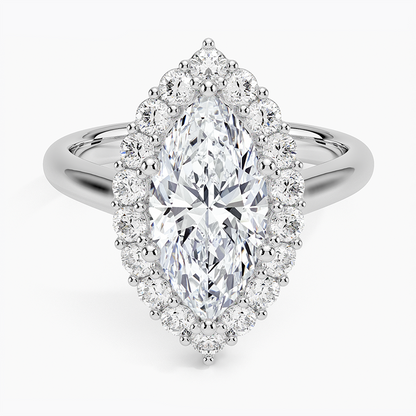 2.25 Karat Marquise Halo Tasarım Tektaş Laboratuvar Pırlanta Yüzük 18K -Illumina - Bold Diamonds