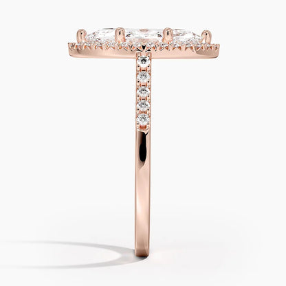 2,25 Karat Marquise Halo Tasarım Tektaş Laboratuvar Pırlanta Yüzük 18K - Lunara - Bold Diamonds