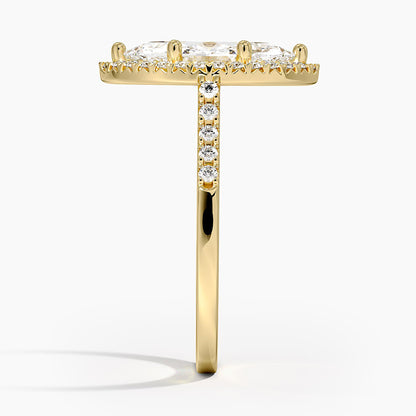 2,25 Karat Marquise Halo Tasarım Tektaş Laboratuvar Pırlanta Yüzük 18K - Lunara - Bold Diamonds