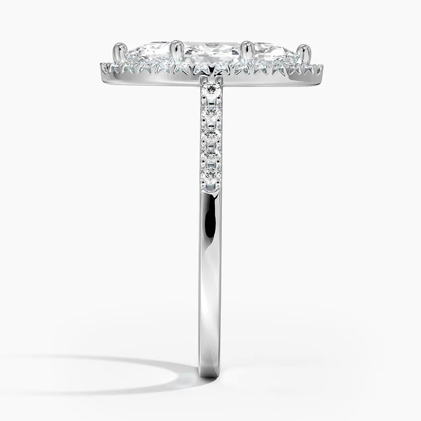 2,25 Karat Marquise Halo Tasarım Tektaş Laboratuvar Pırlanta Yüzük 18K - Lunara - Bold Diamonds