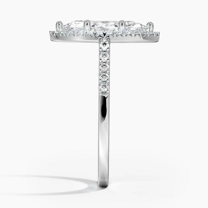 2,25 Karat Marquise Halo Tasarım Tektaş Laboratuvar Pırlanta Yüzük 18K - Lunara - Bold Diamonds