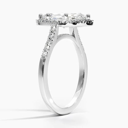 2,25 Karat Marquise Halo Tasarım Tektaş Laboratuvar Pırlanta Yüzük 18K - Lunara - Bold Diamonds