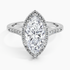 2,25 Karat Marquise Halo Tasarım Tektaş Laboratuvar Pırlanta Yüzük 18K - Lunara - Bold Diamonds