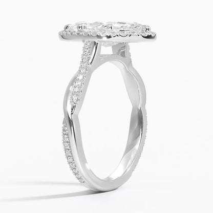 2.25 Karat Marquise Halo Tasarım Tektaş Laboratuvar Pırlanta Yüzük 18K -Magnara - Bold Diamonds