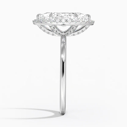 2.25 Karat Marquise Halo Tasarım Tektaş Laboratuvar Pırlanta Yüzük 18K -Ophelia - Bold Diamonds