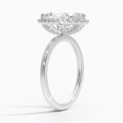2.25 Karat Marquise Halo Tasarım Tektaş Laboratuvar Pırlanta Yüzük 18K -Ophelia - Bold Diamonds