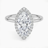 2.25 Karat Marquise Halo Tasarım Tektaş Laboratuvar Pırlanta Yüzük 18K -Ophelia - Bold Diamonds