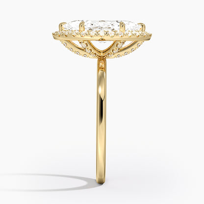 2.25 Karat Marquise Halo Tasarım Tektaş Laboratuvar Pırlanta Yüzük 18K -Ophelia - Bold Diamonds