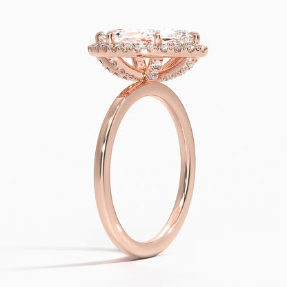 2.25 Karat Marquise Halo Tasarım Tektaş Laboratuvar Pırlanta Yüzük 18K -Ophelia - Bold Diamonds