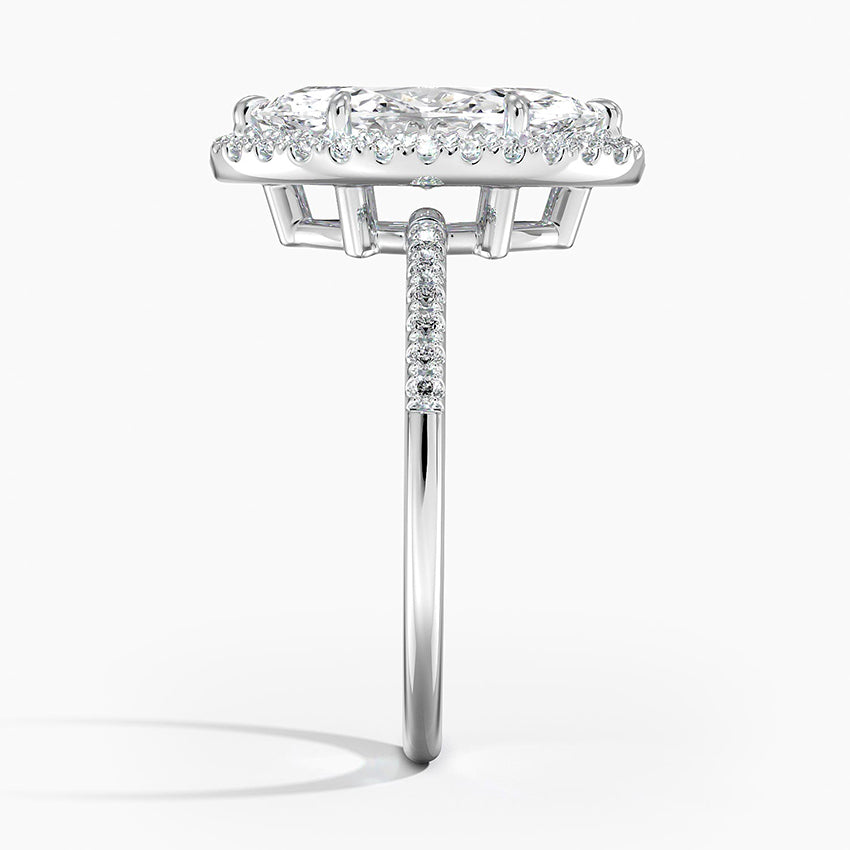 2.25 Karat Marquise Halo Tasarım Tektaş Laboratuvar Pırlanta Yüzük 18K -Valora - Bold Diamonds