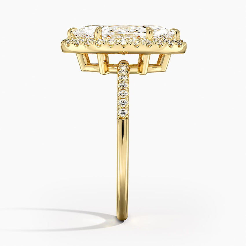 2.25 Karat Marquise Halo Tasarım Tektaş Laboratuvar Pırlanta Yüzük 18K -Valora - Bold Diamonds