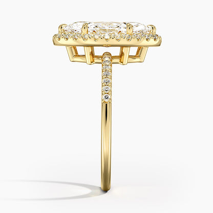 2.25 Karat Marquise Halo Tasarım Tektaş Laboratuvar Pırlanta Yüzük 18K -Valora - Bold Diamonds