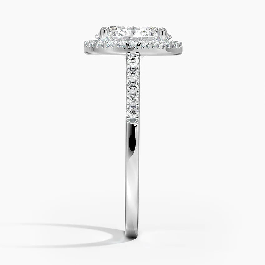 2,25 Karat Oval Halo Tasarım Tektaş Laboratuvar Pırlanta Yüzük 18 K- Lunara - Bold Diamonds