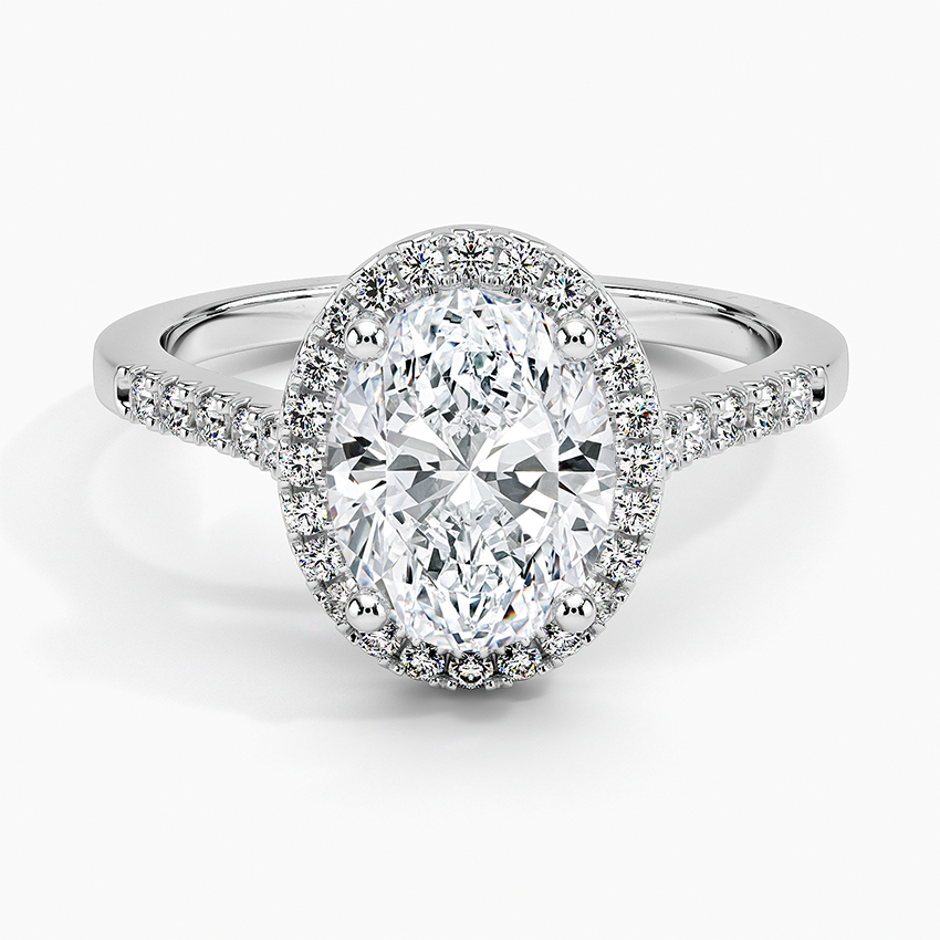 2,25 Karat Oval Halo Tasarım Tektaş Laboratuvar Pırlanta Yüzük 18 K- Lunara - Bold Diamonds
