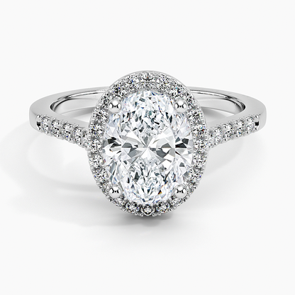 2,25 Karat Oval Halo Tasarım Tektaş Laboratuvar Pırlanta Yüzük 18 K- Lunara - Bold Diamonds