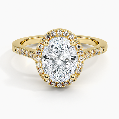 2,25 Karat Oval Halo Tasarım Tektaş Laboratuvar Pırlanta Yüzük 18 K- Lunara - Bold Diamonds