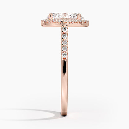 2,25 Karat Oval Halo Tasarım Tektaş Laboratuvar Pırlanta Yüzük 18 K- Lunara - Bold Diamonds