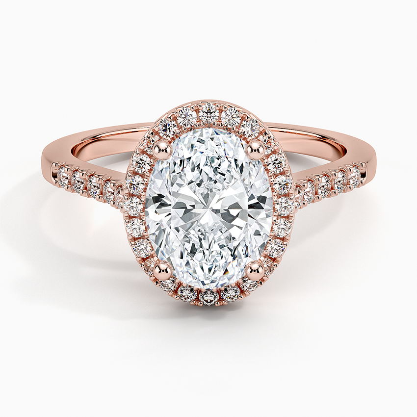 2,25 Karat Oval Halo Tasarım Tektaş Laboratuvar Pırlanta Yüzük 18 K- Lunara - Bold Diamonds