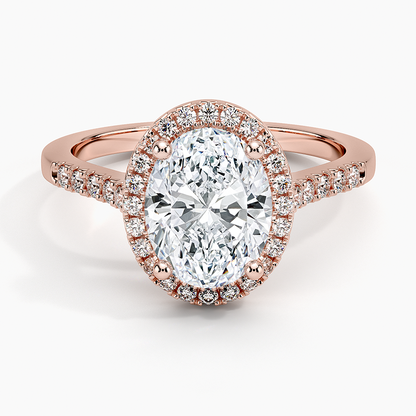 2,25 Karat Oval Halo Tasarım Tektaş Laboratuvar Pırlanta Yüzük 18 K- Lunara - Bold Diamonds