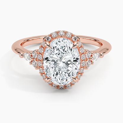 2.25 Karat Oval Halo Tasarım Tektaş Laboratuvar Pırlanta Yüzük 18K -Amara - Bold Diamonds