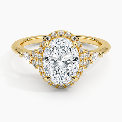 2.25 Karat Oval Halo Tasarım Tektaş Laboratuvar Pırlanta Yüzük 18K -Amara - Bold Diamonds