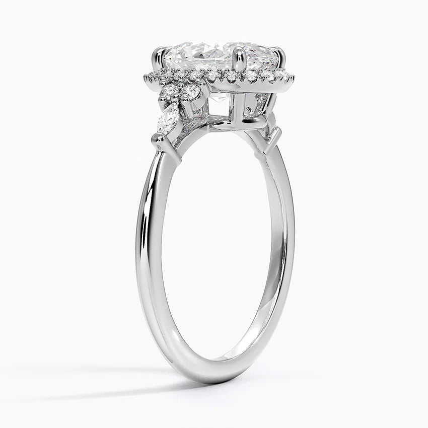 2.25 Karat Oval Halo Tasarım Tektaş Laboratuvar Pırlanta Yüzük 18K -Amara - Bold Diamonds