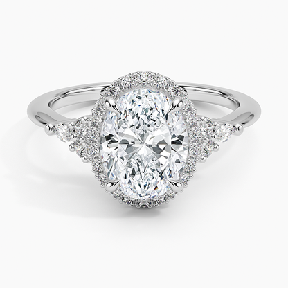 2.25 Karat Oval Halo Tasarım Tektaş Laboratuvar Pırlanta Yüzük 18K -Amara - Bold Diamonds