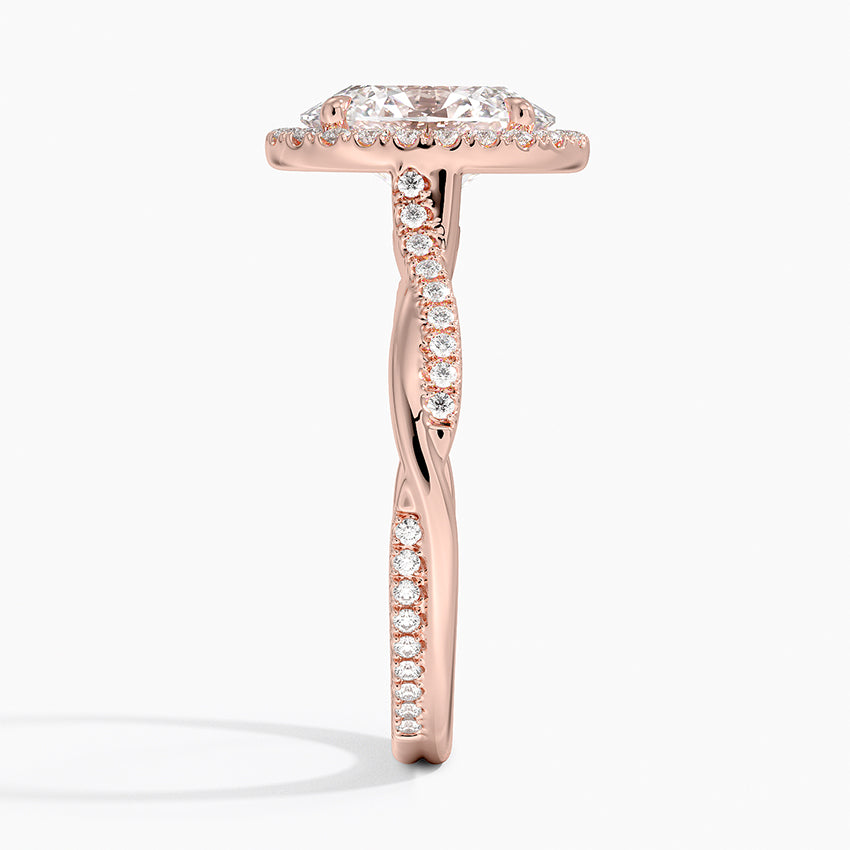2.25 Karat Oval Halo Tasarım Tektaş Laboratuvar Pırlanta Yüzük 18K -Diamora - Bold Diamonds