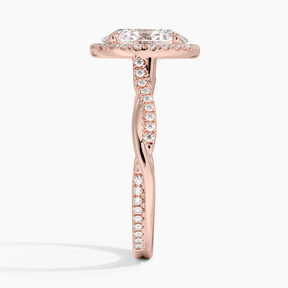 2.25 Karat Oval Halo Tasarım Tektaş Laboratuvar Pırlanta Yüzük 18K -Diamora - Bold Diamonds