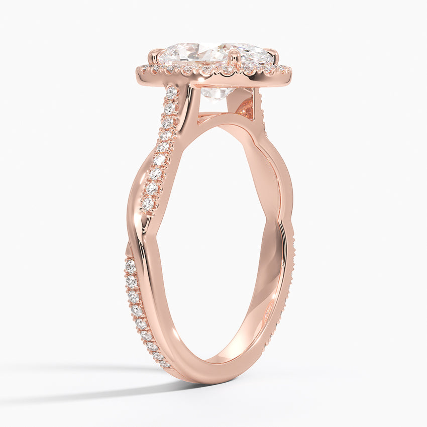 2.25 Karat Oval Halo Tasarım Tektaş Laboratuvar Pırlanta Yüzük 18K -Diamora - Bold Diamonds
