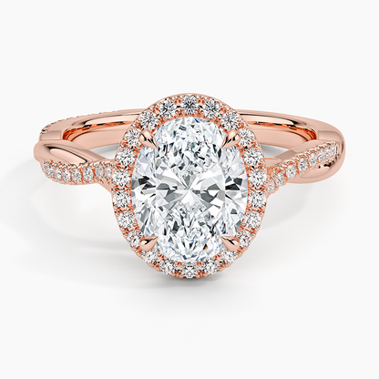 2.25 Karat Oval Halo Tasarım Tektaş Laboratuvar Pırlanta Yüzük 18K -Diamora - Bold Diamonds