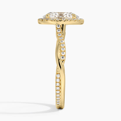 2.25 Karat Oval Halo Tasarım Tektaş Laboratuvar Pırlanta Yüzük 18K -Diamora - Bold Diamonds