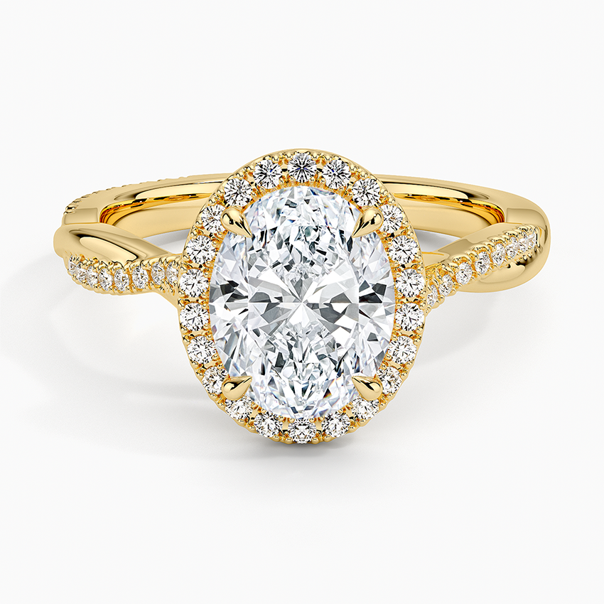 2.25 Karat Oval Halo Tasarım Tektaş Laboratuvar Pırlanta Yüzük 18K -Diamora - Bold Diamonds