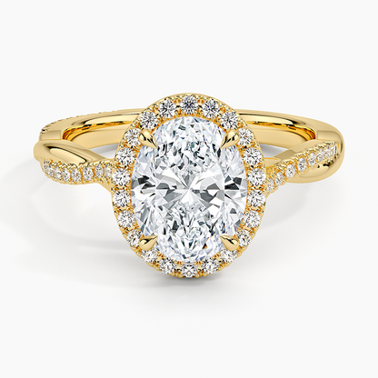 2.25 Karat Oval Halo Tasarım Tektaş Laboratuvar Pırlanta Yüzük 18K -Diamora - Bold Diamonds