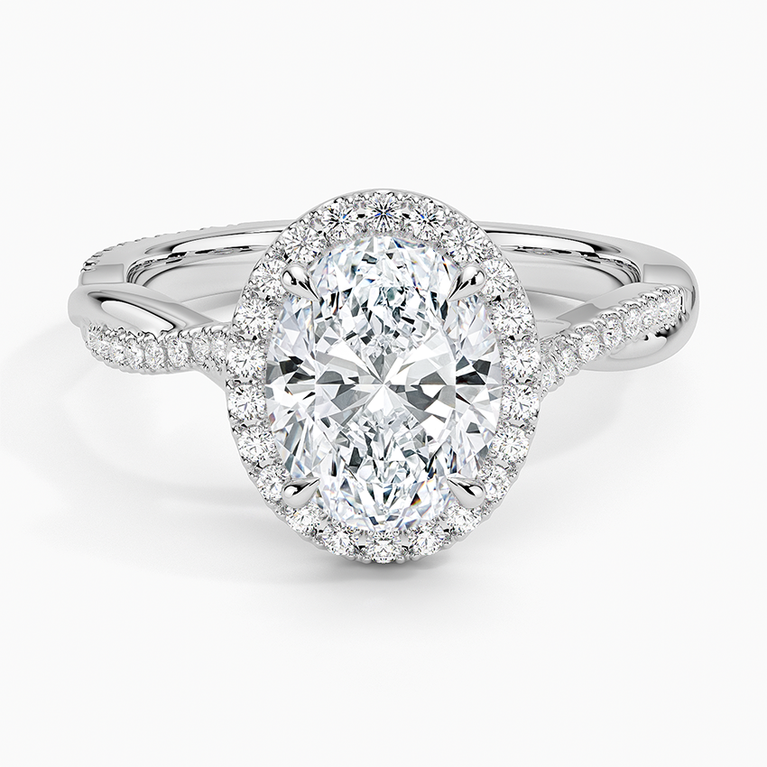 2.25 Karat Oval Halo Tasarım Tektaş Laboratuvar Pırlanta Yüzük 18K -Diamora - Bold Diamonds