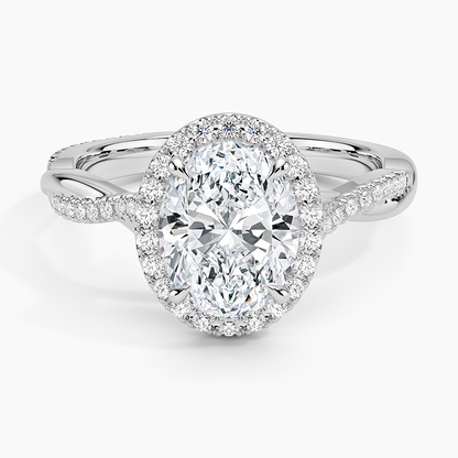 2.25 Karat Oval Halo Tasarım Tektaş Laboratuvar Pırlanta Yüzük 18K -Diamora - Bold Diamonds